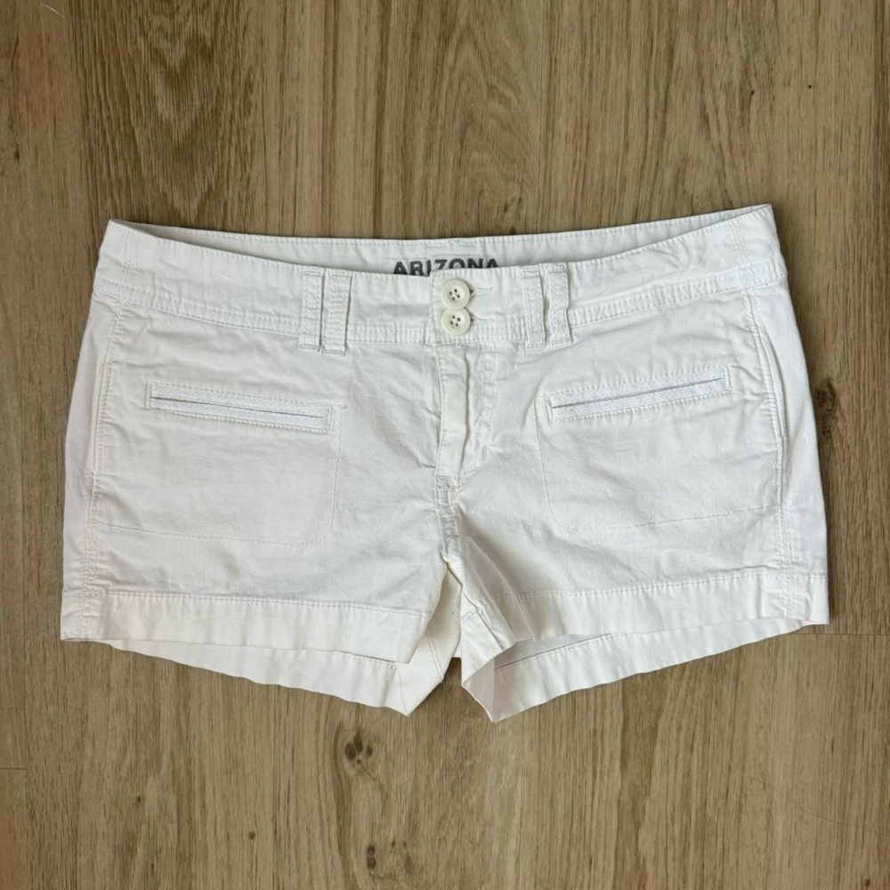 Vintage micro low rise Arizona white shorts